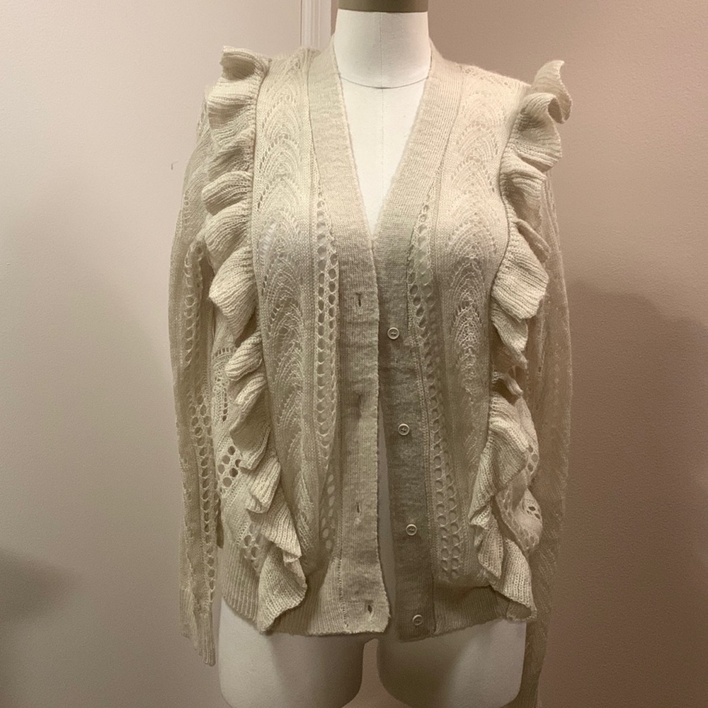 𝅺OVLA Ruffle Sweater/ Cardigan size M- like new